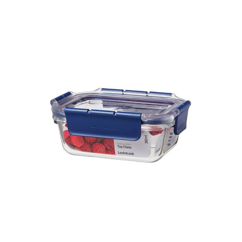 Hộp Bảo Quản Thực Phẩm Thủy Tinh LocknLock Top Class 380ml - Màu Xanh Dương - LBG422BLU, , large image number null